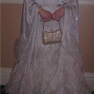 Elegant Beige Ruffled Women's Dress